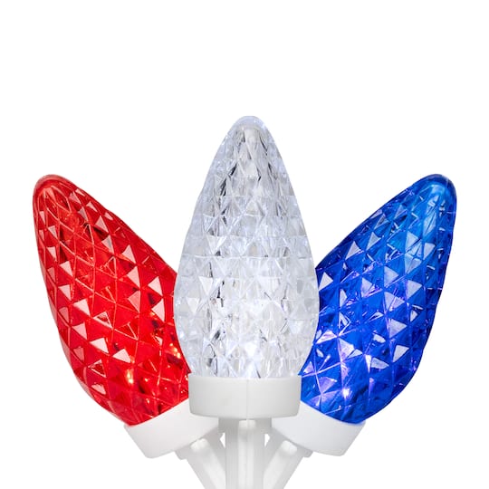 22 Gauge Patriotic LED C9 Faceted Christmas Light Wire